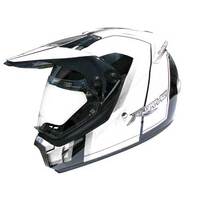 Rjays Dakar Graphic White Black Silver Helmet