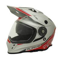 Rjays Dakar II Gloss Silver Red Helmet